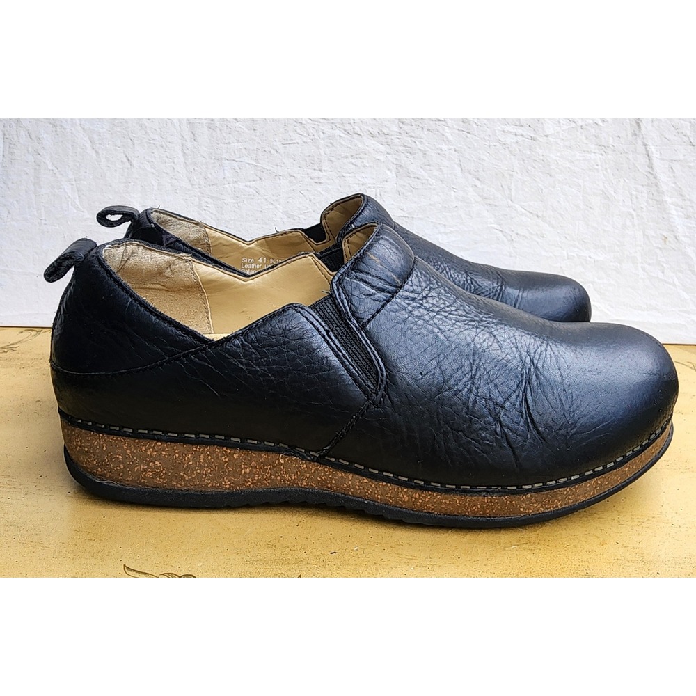 Dansko Meara EU 41 US 10.5 to‎ 11 Black Leather Slip On Comfort Clogs Minimalist